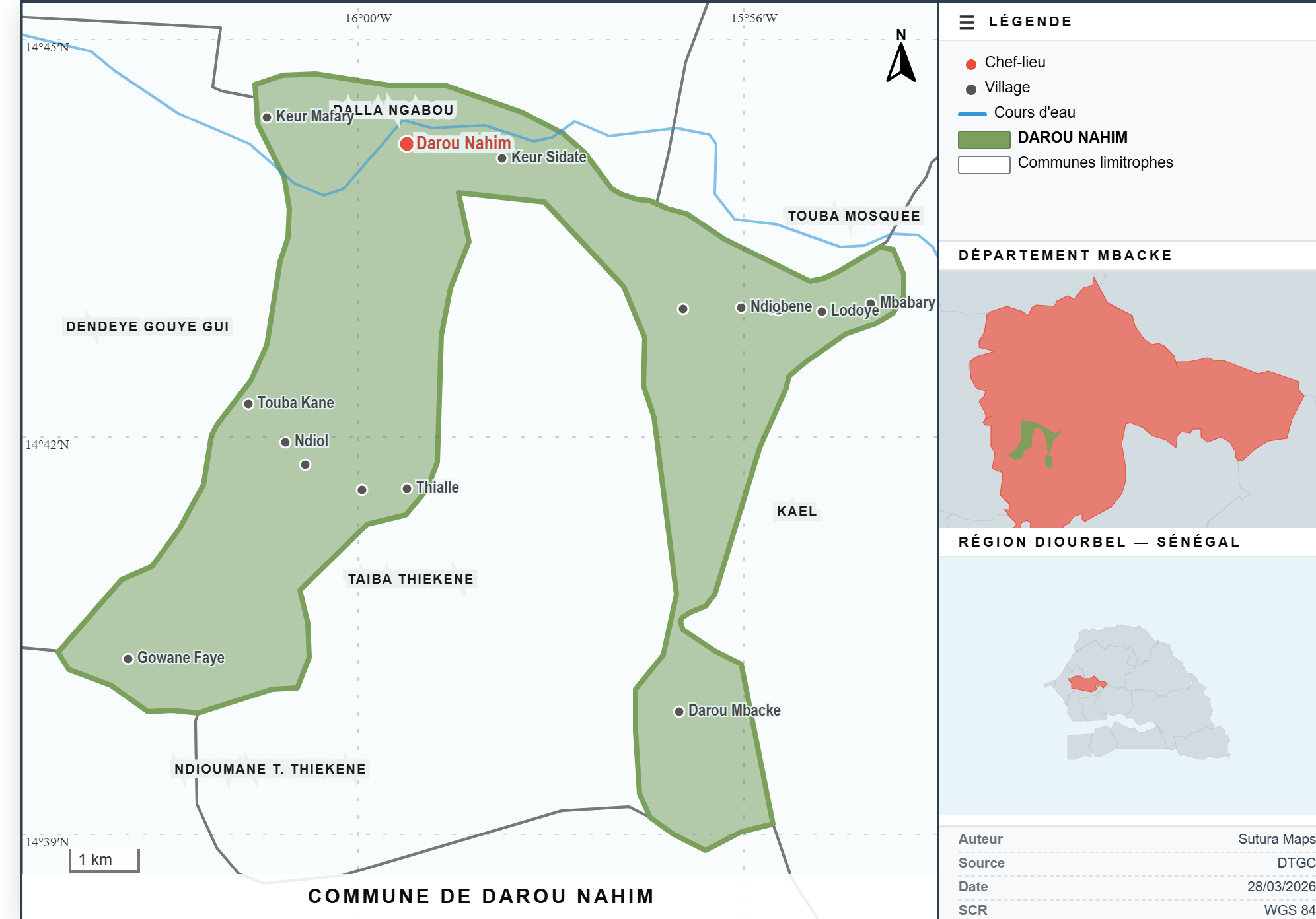 Carte de localisation de la commune de Darou Nahim